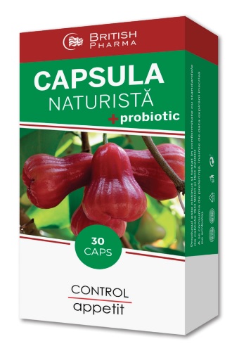 Slăbire  - Capsula naturista + probiotic, 30 capsule, British Pharma, farmaciamare.ro