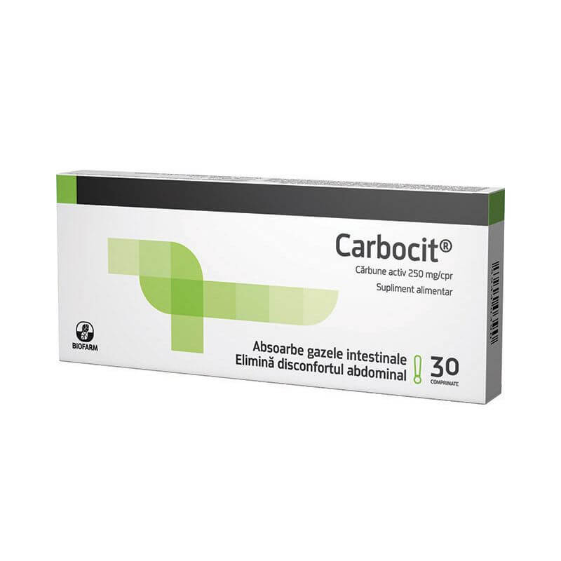 Sistemul digestiv - Carbocit, 30 comprimate, Biofarm, farmaciamare.ro