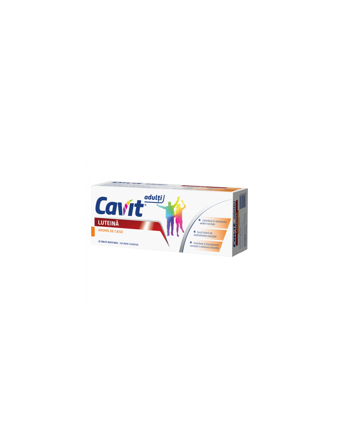 Multivitamine și minerale - Cavit Luteina - Adulti, aroma de caise, 20 tablete masticabile, Biofarm, farmaciamare.ro
