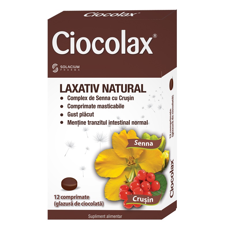 Sistemul digestiv - Ciocolax, 12 comprimate, Solacium, farmaciamare.ro