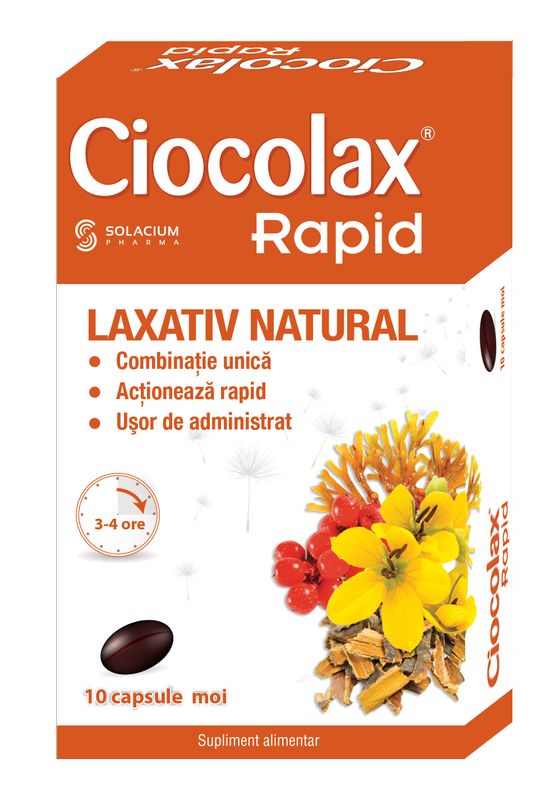 Sistemul digestiv - Ciocolax Rapid, 10 capsule moi, Solacium, farmaciamare.ro