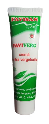 Cicatrici, vergeturi, celulita - Crema contra vergeturilor Faviverg, 100 ml, Favisan, farmaciamare.ro