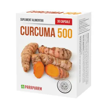 Tonice generale - Curcuma 500, 30 capsule, Parapharm, farmaciamare.ro