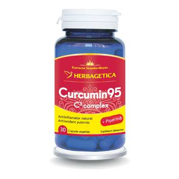 Tonice generale - Curcumin95+ C3 Complex, 30 capsule, Herbagetica, farmaciamare.ro