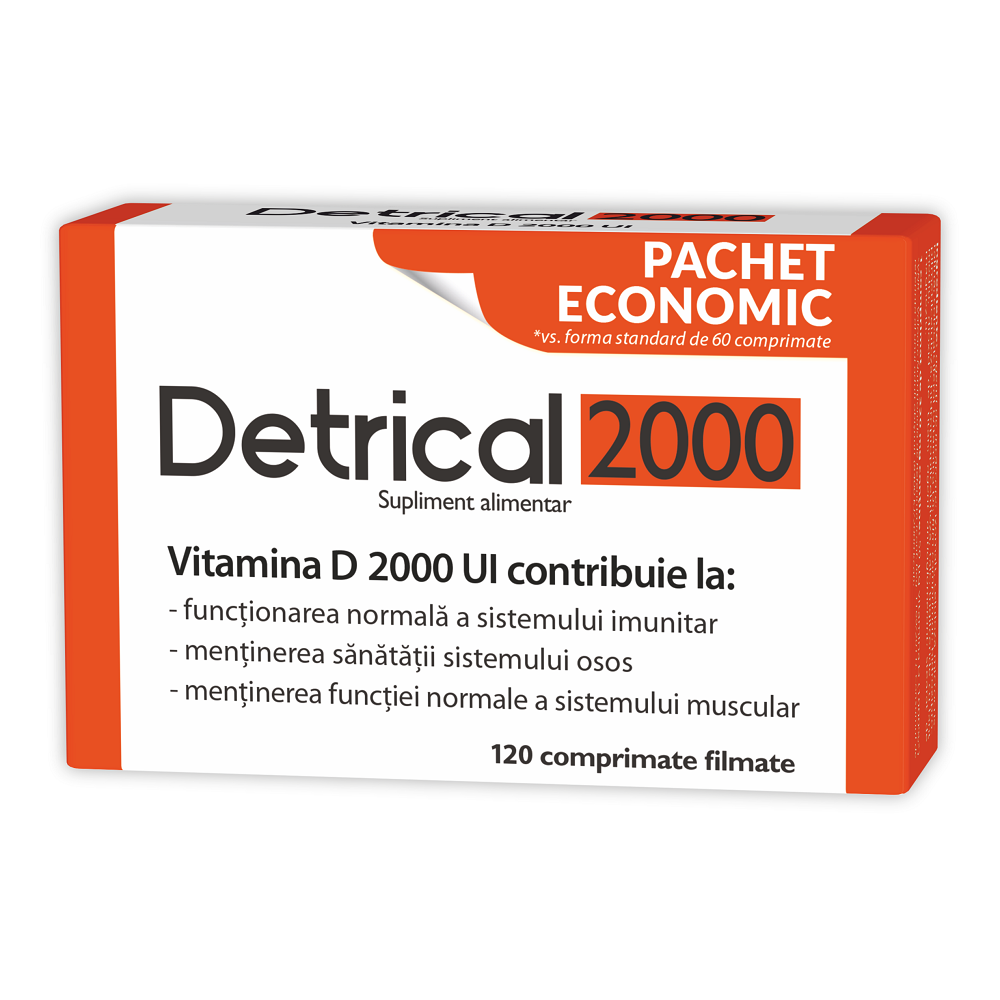 Imunitate - Detrical Vitamina D 2000UI, 120 comprimate, Zdrovit, farmaciamare.ro