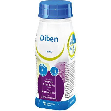 Nutriție specială - Diben Drink cu aroma de fructe de padure, 4 x 200 ml, Fresenius Kabi, farmaciamare.ro