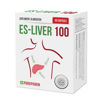 Afecțiuni hepato-biliare - Es-Liver 100, 30 capsule, Parapharm, farmaciamare.ro