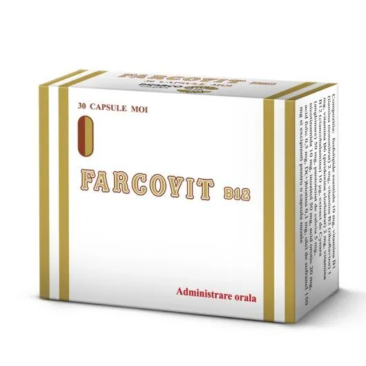 Afecțiuni ale ficatului si bilei - Farcovit B12, 30 capsule moi, Pharco, farmaciamare.ro