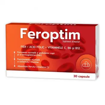Tonice generale - Feroptim, 30 capsule, Zdrovit, farmaciamare.ro