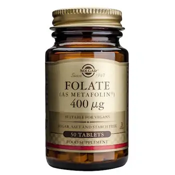 Tonice generale - Folate 400mcg, 50 tablete, Solgar, farmaciamare.ro
