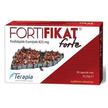 Afecțiuni hepato-biliare - Fortifikat Forte 825 mg, 30 capsule, Terapia, farmaciamare.ro