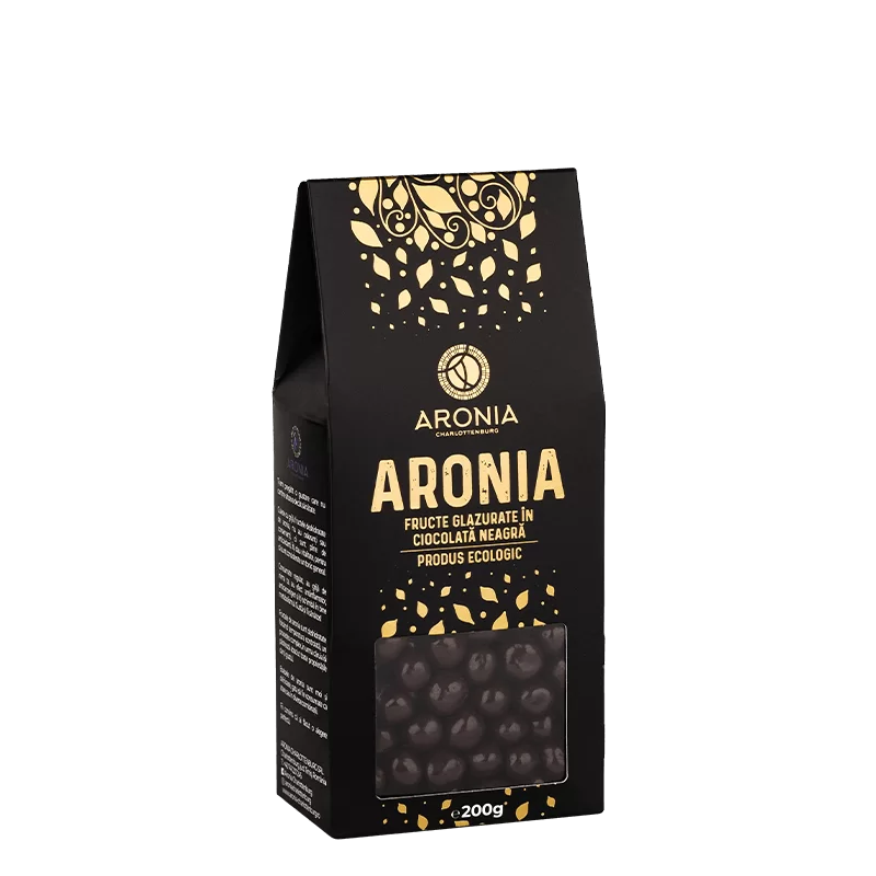 Produse BIO - Fructe de Aronia BIO, glazurate cu ciocolata neagra, 200g, Aronia, farmaciamare.ro