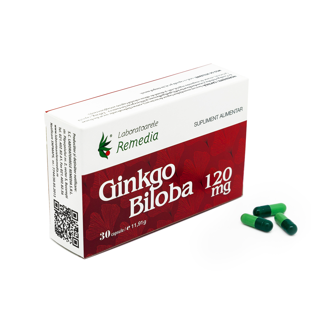 Memorie și concentrare - Ginkgo Biloba 120 mg, 30 capsule, Remedia, farmaciamare.ro