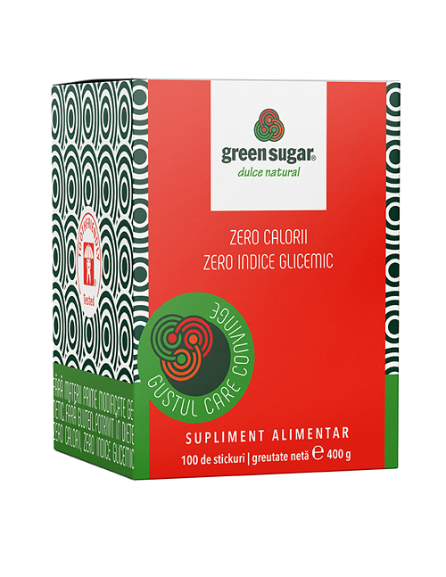 Produse fără zahăr - Green Sugar indulcitor natural Stick-uri, 100 bucati, Remedia, farmaciamare.ro