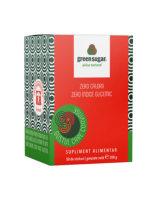 Produse fără zahăr - Green Sugar indulcitor natural Stick-uri, 50 bucati, Remedia, farmaciamare.ro