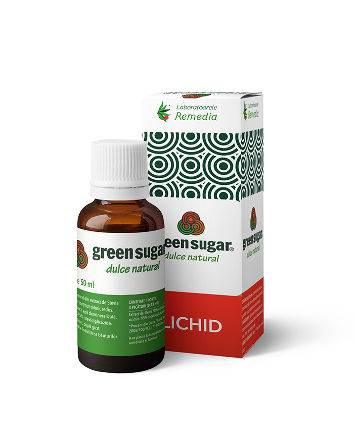 Diabet - Green sugar lichid, 50 ml, Remedia, farmaciamare.ro