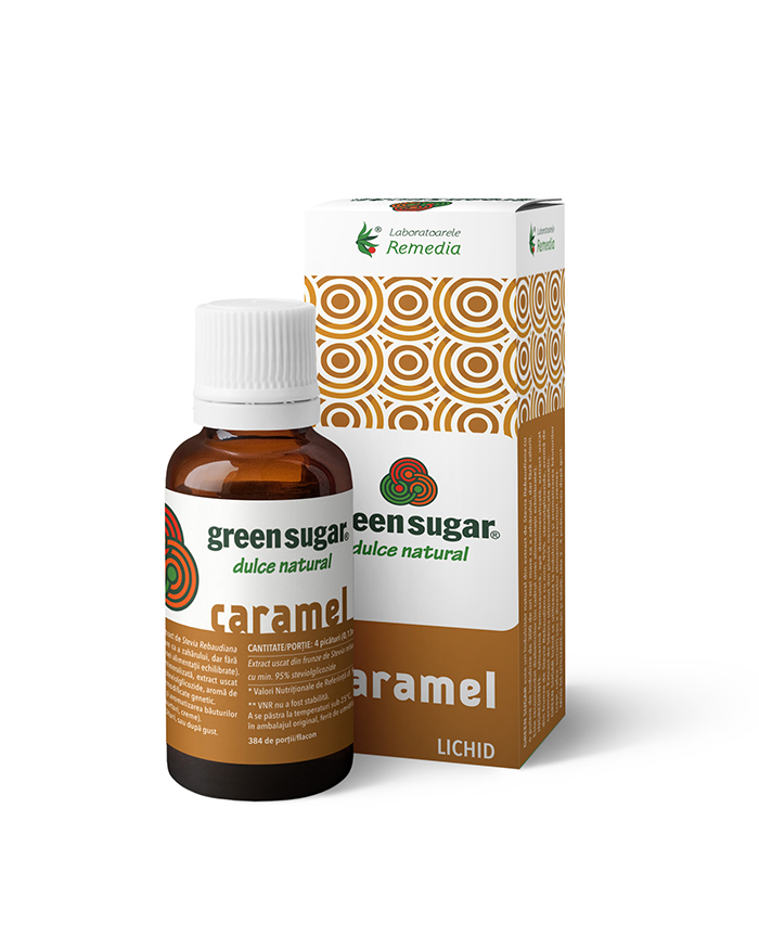 Diabet - Green Sugar lichid Caramel, 50 ml, Remedia, farmaciamare.ro