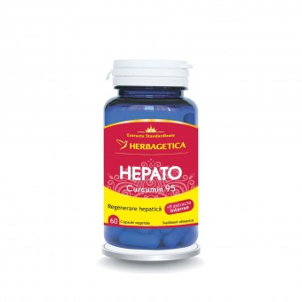 Afecțiuni hepato-biliare - Hepato+ Curcumin95, 60 capsule vegetale, Herbagetica, farmaciamare.ro