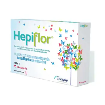 Probiotice si prebiotice - Hepiflor, 10 capsule, Terapia, farmaciamare.ro