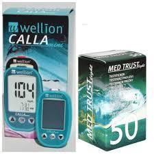 Dispozitive medicale - Kit Wellion - Glucometru Wellion Calla Mini + 50 Teste Med Trust light + 50 Lancete Wellion, Med Trust, farmaciamare.ro