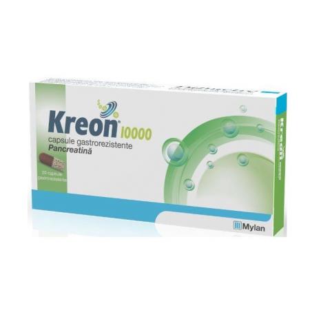 Afecțiuni gastro-intestinale - Kreon 10000, 20 capsule, Mylan, farmaciamare.ro