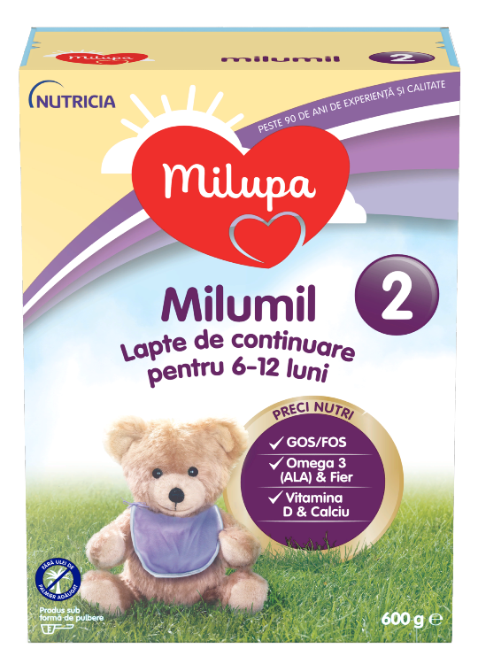 Alimente și băuturi pentru copii - Lapte praf Milumil 2, 600g, Milupa, farmaciamare.ro