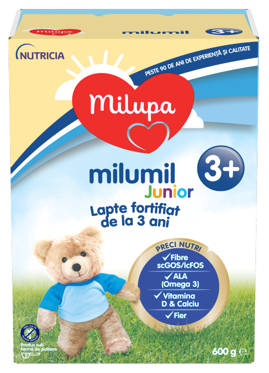 Alimente și băuturi pentru copii - Lapte praf Milumil Junior 3+, 600g, Milupa, farmaciamare.ro