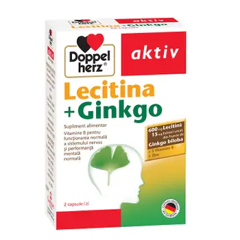 Memorie și concentrare - Lecitina + Ginkgo, 30 capsule, Doppelherz, farmaciamare.ro