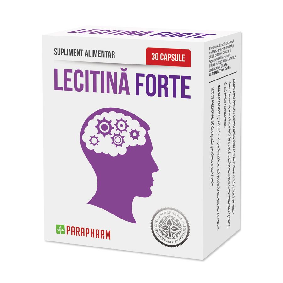 Memorie și concentrare - Lecitina Forte, 30 capsule, Parapharm, farmaciamare.ro