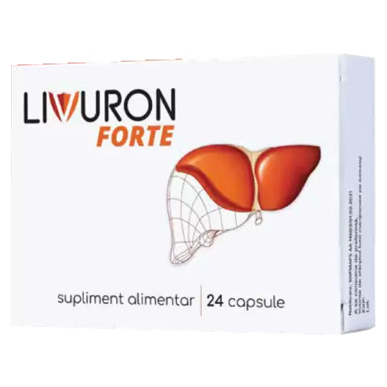Afecțiuni hepato-biliare - Livuron Forte, 24 capsule, NaturPharma, farmaciamare.ro