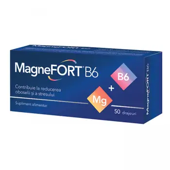 Sistemul nervos (tonice, pentru stres) - Magnefort B6, 50 drajeuri,Biofarm, farmaciamare.ro