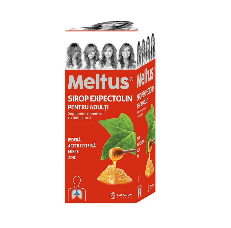 Răceală, gripă și tuse - Meltus sirop Expectolin adulti, 100ml, Solacium, farmaciamare.ro