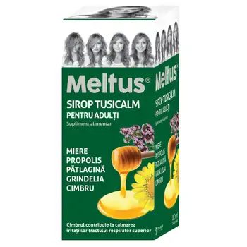 Răceală, gripă și tuse - Meltus Tusicalm sirop pentru adulti, 100ml, Solacium, farmaciamare.ro