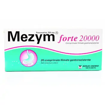 Afecțiuni gastro-intestinale - Mezym Forte 20000, 20 comprimate, Berlin-Chemie, farmaciamare.ro