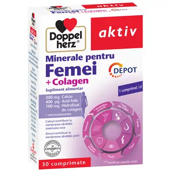 Tonice generale - Minerale pentru Femei + Colagen Depot, 30 comprimate, Doppelherz, farmaciamare.ro