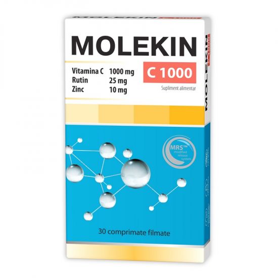Imunitate - Molekin C1000, Rutin si Zinc, 30 comprimate, Zdrovit, farmaciamare.ro