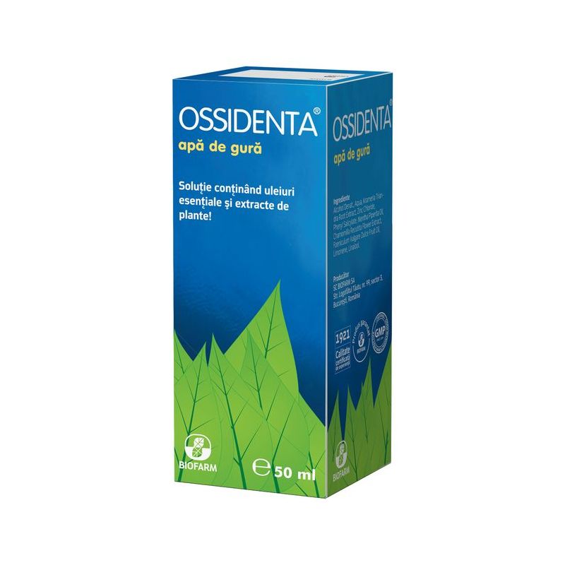 Igiena și sănătatea orală - Ossidenta Apa de gura, 50ml, Biofarm, farmaciamare.ro