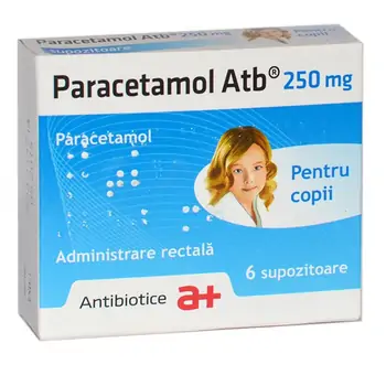 Analgezice, antiinflamatoare - Paracetamol 250mg, 6 supozitoare, Antibiotice, farmaciamare.ro