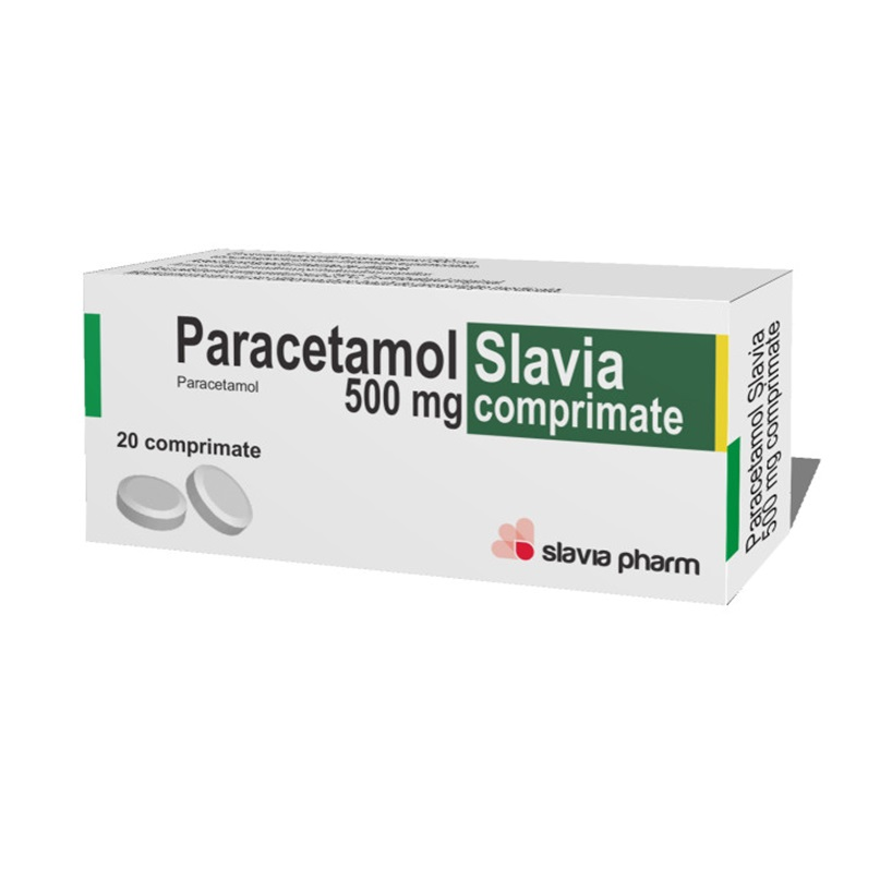 Analgezice, antiinflamatoare - Paracetamol 500mg, 20 comprimate, Slavia, farmaciamare.ro