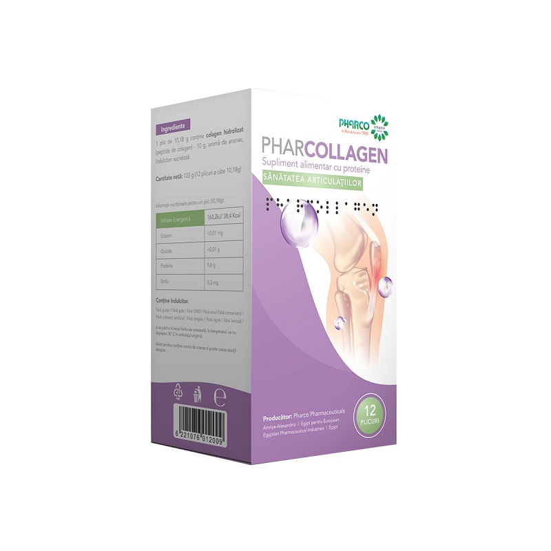 Oase, mușchi și articulații - Pharcollagen, 12 plicuri, Pharco, farmaciamare.ro