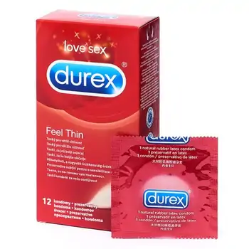 Protecție și lubrifianți - Prezervative Feel Thin, 12 bucati, Durex, farmaciamare.ro