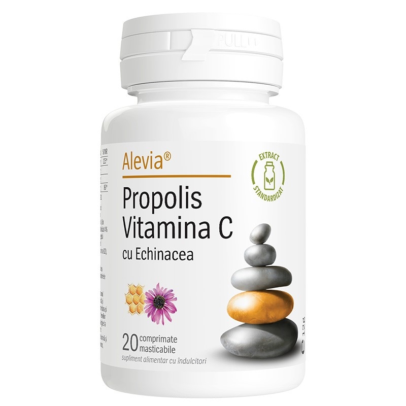 Imunitate - Propolis Vitamina C cu Echinacea, 20 comprimate masticabile, Alevia, farmaciamare.ro