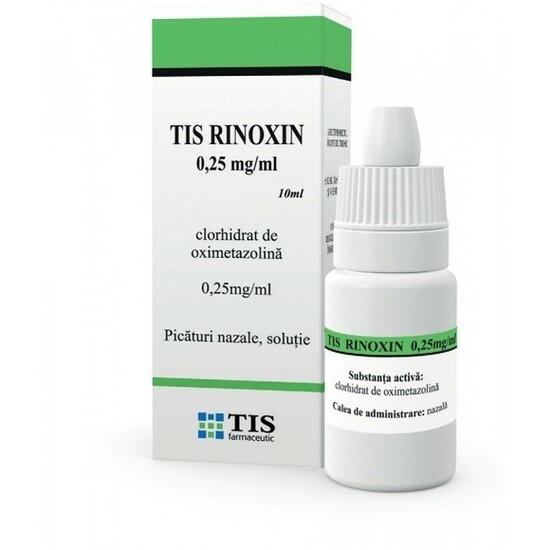 Afecțiuni ORL - Rinoxin solutie nazala 0.25 mg/ml, 10ml, Tis Farmaceutic, farmaciamare.ro