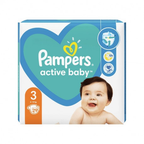 Scutece și șervețele - Scutece Active Baby, marimea 3, 6-10 kg, 29 bucati, Pampers, farmaciamare.ro