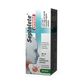 Răceală, gripă, tuse - Septolete Omni spray, 30 ml, Krka, farmaciamare.ro