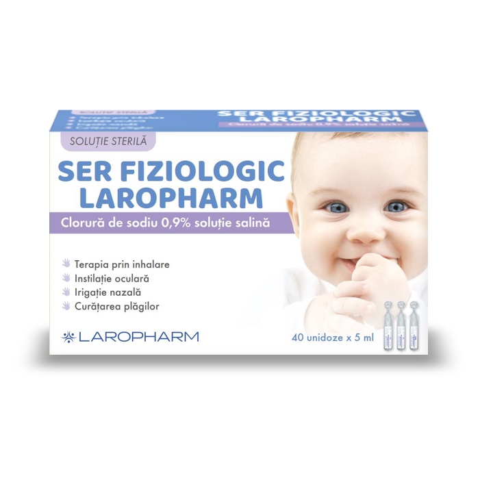 Igienă și îngrijire copii - Ser Fiziologic, 40 unidoze x 5ml, Laropharm, farmaciamare.ro
