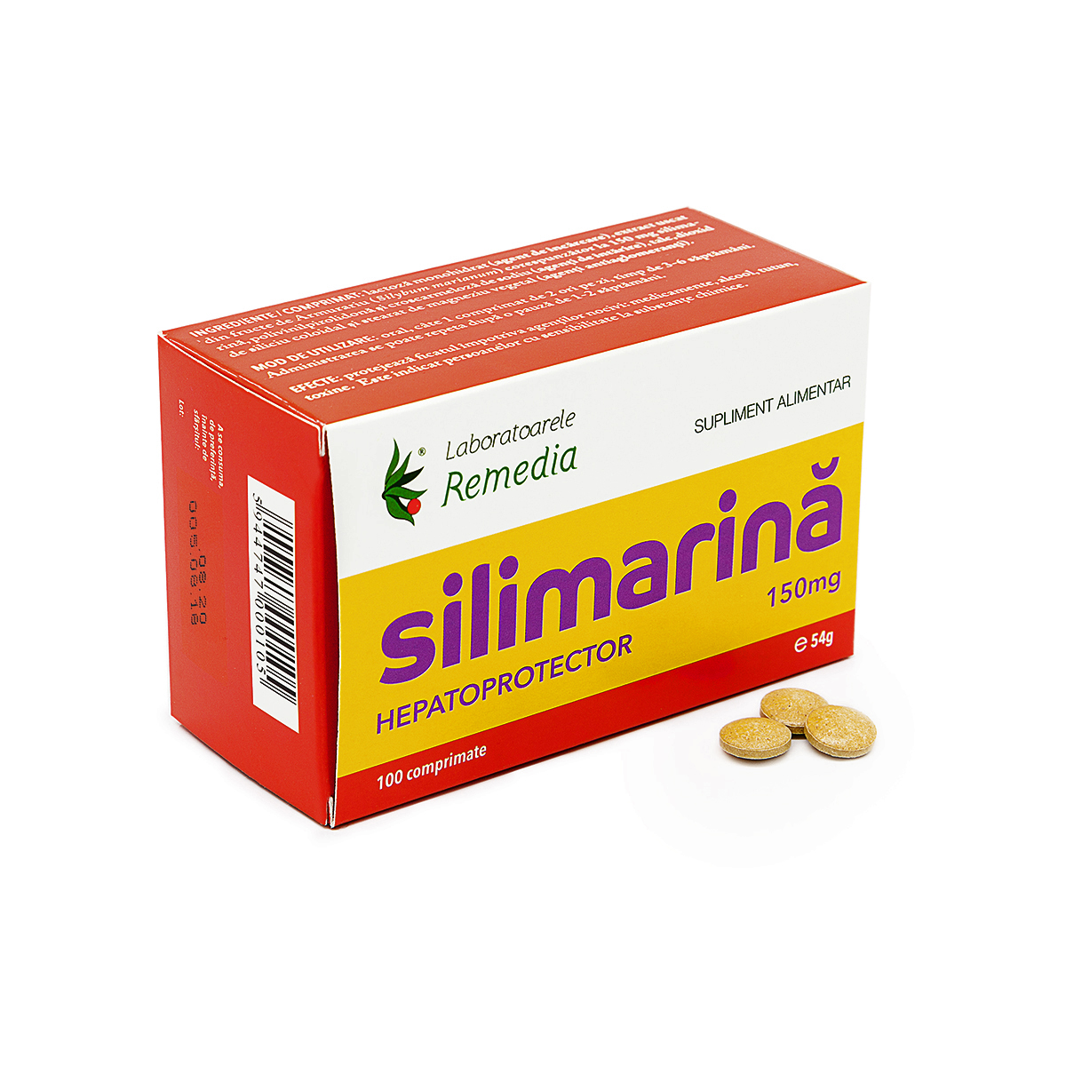 Afecțiuni hepato-biliare - Silimarina 150mg, 100 comprimate, Remedia, farmaciamare.ro