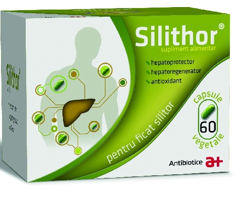 Afecțiuni hepato-biliare - Silithor, 60 capsule, Antibiotice, farmaciamare.ro