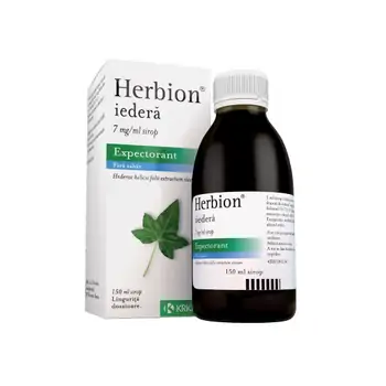 Răceală, gripă, tuse - Sirop expectorant Herbion Ivy 7 mg/ml, 150 ml, KRKA, farmaciamare.ro