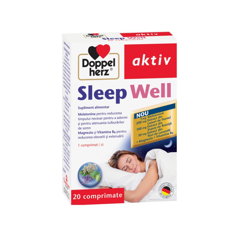 Somn și relaxare - Sleep Well, 20 comprimate, Doppelherz, farmaciamare.ro